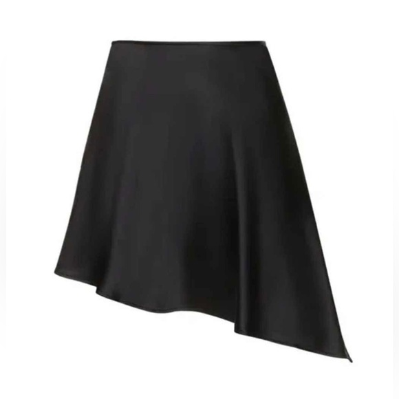 WEWOREWHAT Black Asymmetrical Slip Skirt - Size 0 - Picture 1 of 3